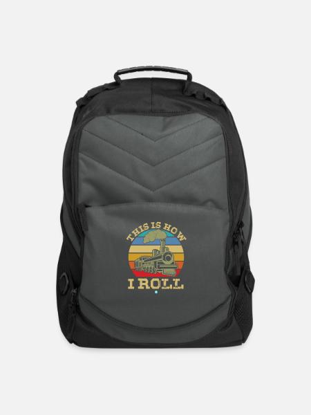 Train Railroad Locomotive This is How I Roll Gift - Computer Backpack - charcoal