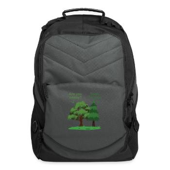 Oak Pine Tree Funny Pun Okay Fine Oakay Pine Trees - Computer Backpack - charcoal - Front