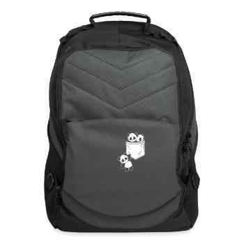 Cute Little Bears Panda design, baby panda - Computer Backpack - charcoal - Front