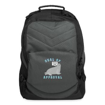 Cute Seal Puns Seal Of Approval Sea Marine - Computer Backpack - charcoal - Front