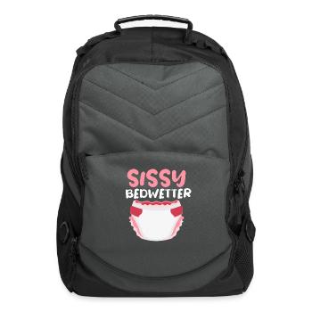 Kinky BDSM Diaper Sissy Bedwetter Submissive - Computer Backpack - charcoal - Front