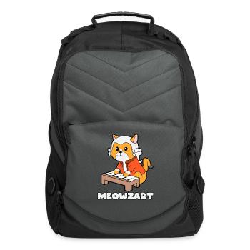 Meowzart Kitty Piano Funny Cat Pun Classical Music - Computer Backpack - charcoal - Front