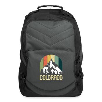Retro Vintage Colorado Hiking Mountain - Computer Backpack - charcoal - Front