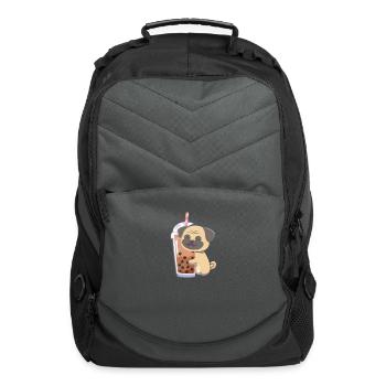 Bubble Tea Pug - Computer Backpack - charcoal - Front
