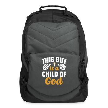 Guy Child of God Christian Religious Apparel - Computer Backpack - charcoal - Front
