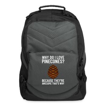 Pine Cones Tree Wreath - Computer Backpack - charcoal - Front