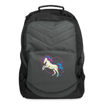 Bisexual Bi Pride Flag Unicorn - Computer Backpack - charcoal - Front