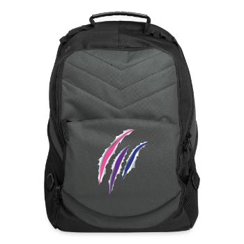 Bisexual Bi Pride Flag Scratch - Computer Backpack - charcoal - Front