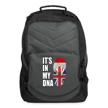 Tajikistani And British Vintage Heritage DNA Flag - Computer Backpack - charcoal - Front