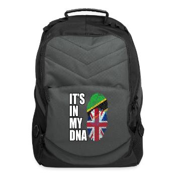 Tanzanian And British Vintage Heritage DNA Flag - Computer Backpack - charcoal - Front