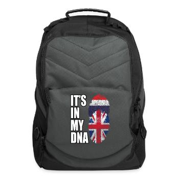 Thai And British Vintage Heritage DNA Flag - Computer Backpack - charcoal - Front