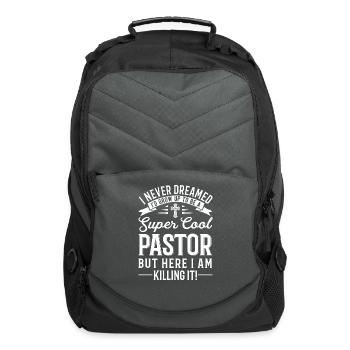 Funny Pastor Joke Religious Dad Christian - Computer Backpack - charcoal - Front