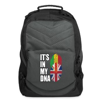 Malian And British Mix Heritage DNA Flag - Computer Backpack - charcoal - Front