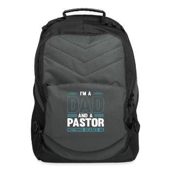 Pastor Dad Funny Religious Father Pastor - Computer Backpack - charcoal - Front