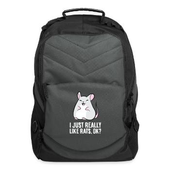 Rat Lover I Just Really Like Rats, Okay Cute Rats - Computer Backpack - charcoal - Front
