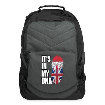 Luxembourgish And British Mix Heritage DNA Flag - Computer Backpack - charcoal - Front