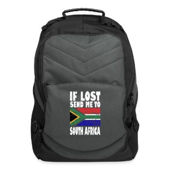 South Africa Flag Saying - Computer Backpack - charcoal - Front