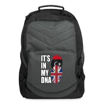 Libyan And British Mix Heritage DNA Flag - Computer Backpack - charcoal - Front