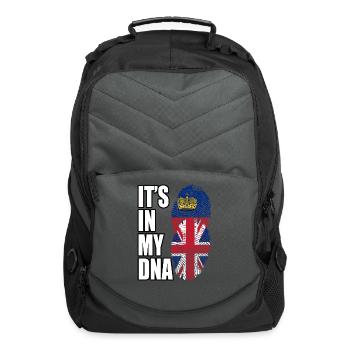 Liechtensteiner And British Mix Heritage DNA Flag - Computer Backpack - charcoal - Front