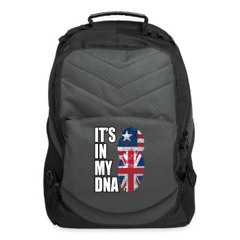 Liberian And British Mix Heritage DNA Flag - Computer Backpack - charcoal - Front