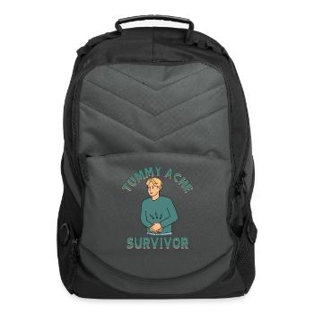 Vintage Tummy Ache Survivor Stomachache IBS - Computer Backpack - charcoal - Front