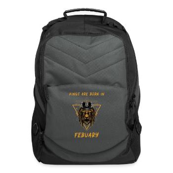 Kings are born in February - Computer Backpack - charcoal - Front