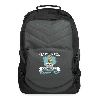 Happiness Comes In Water Ski Water Skiing - Computer Backpack - charcoal - Front