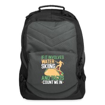 Water Skiing And Tacos Waterskiing Water Ski - Computer Backpack - charcoal - Front