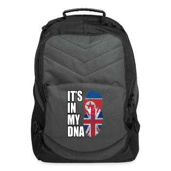 North Korean And British Mix Heritage DNA Flag - Computer Backpack - charcoal - Front