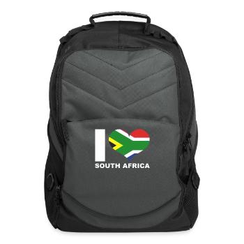 I Love South Africa Heart Flag South Africa - Computer Backpack - charcoal - Front