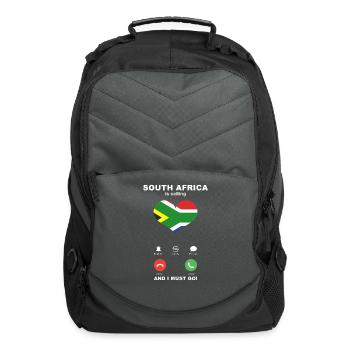 South Africa is calling South Africa Heart Flag - Computer Backpack - charcoal - Front