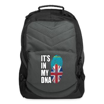 Kazakhstani And British Mix Heritage DNA Flag - Computer Backpack - charcoal - Front