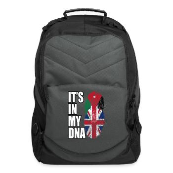 Jordanian And British Mix Heritage DNA Flag - Computer Backpack - charcoal - Front