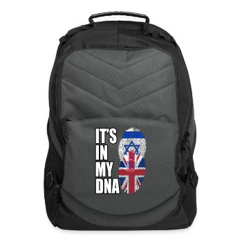 Israel And British Mix Heritage DNA Flag - Computer Backpack - charcoal - Front