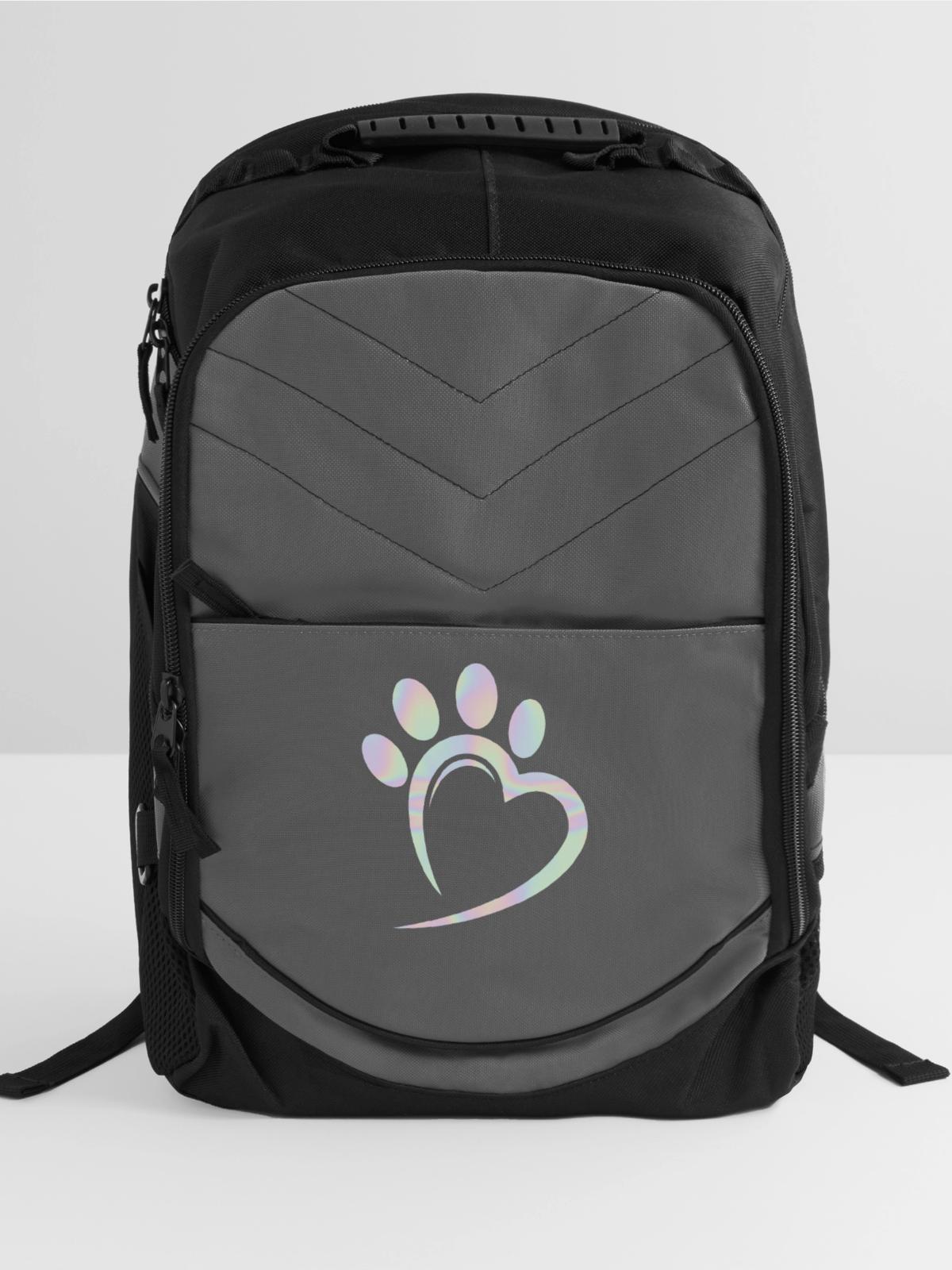 Pastel Cat Paw Heart - Computer Backpack - charcoal - Front