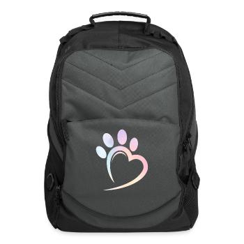 Pastel Paw Heart Cat Lover - Computer Backpack - charcoal - Front
