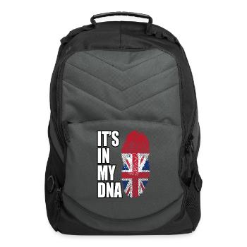 Indonesian And British Mix Heritage DNA Flag - Computer Backpack - charcoal - Front