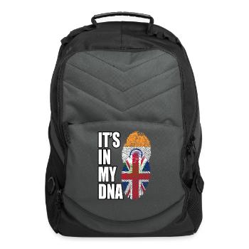 Indian And British Mix Heritage DNA Flag - Computer Backpack - charcoal - Front