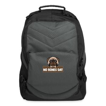 Sorry I Can’t It’s A No Bones Day Pug - Computer Backpack - charcoal - Front