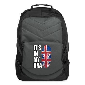 Icelandic And British Mix Heritage DNA Flag - Computer Backpack - charcoal - Front