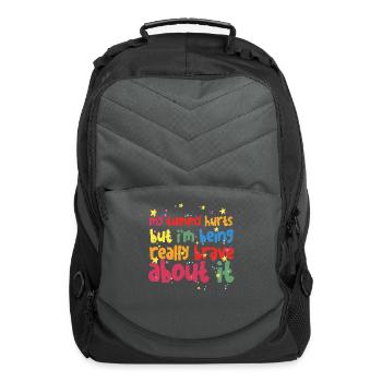 My Tummy Hurts But I'm Being Really Brave About It - Computer Backpack - charcoal - Front