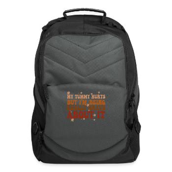 My Tummy Hurts But I'm Being Really Brave About It - Computer Backpack - charcoal - Front