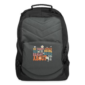 My Tummy Hurts But I'm Being Really Brave About It - Computer Backpack - charcoal - Front