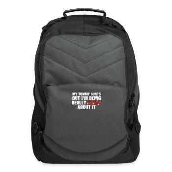My Tummy Hurts But I'm Being Really Brave About It - Computer Backpack - charcoal - Front