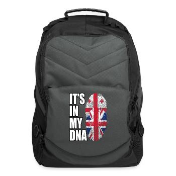 Georgian And British Mix Heritage DNA Flag - Computer Backpack - charcoal - Front