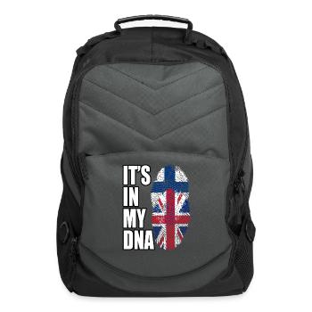 Finland And British Mix Heritage DNA Flag - Computer Backpack - charcoal - Front