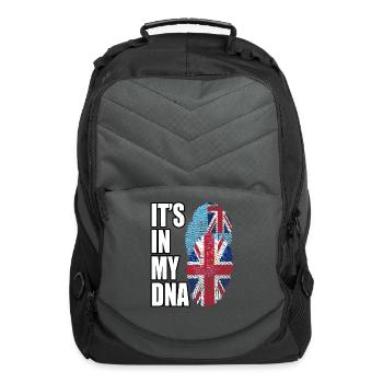 Fijian And British Mix Heritage DNA Flag - Computer Backpack - charcoal - Front