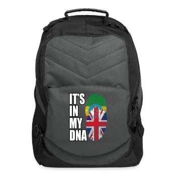 Ethiopian And British Mix Heritage DNA Flag - Computer Backpack - charcoal - Front