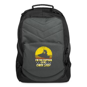 Retro Jetski Funny Jet Ski Captain Own Ship - Computer Backpack - charcoal - Front