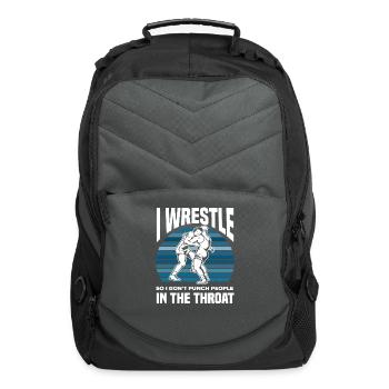 Wrestling Wrestle Sport Hobby - Computer Backpack - charcoal - Front